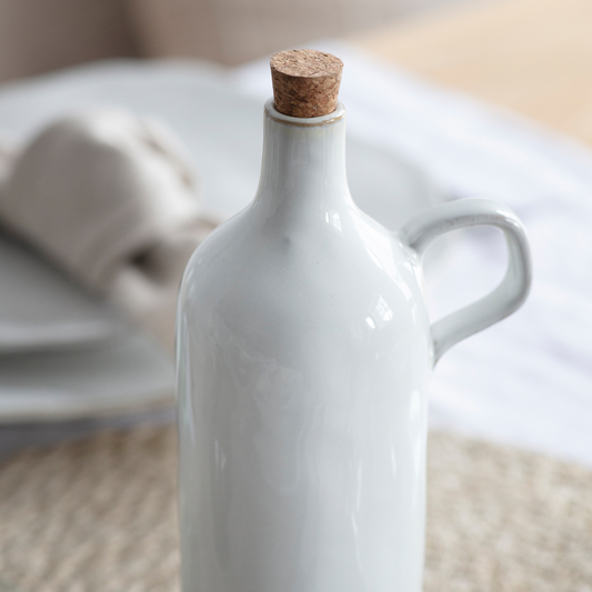 Ithaca White Ceramic Oil Bottle