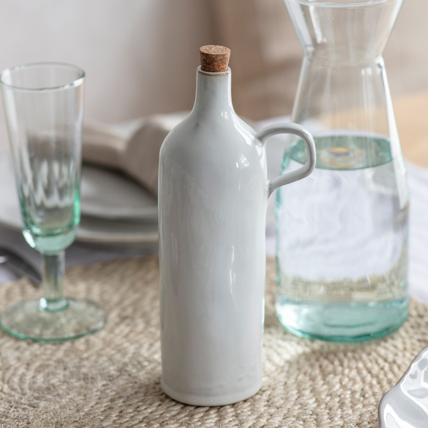 Ithaca White Ceramic Oil Bottle