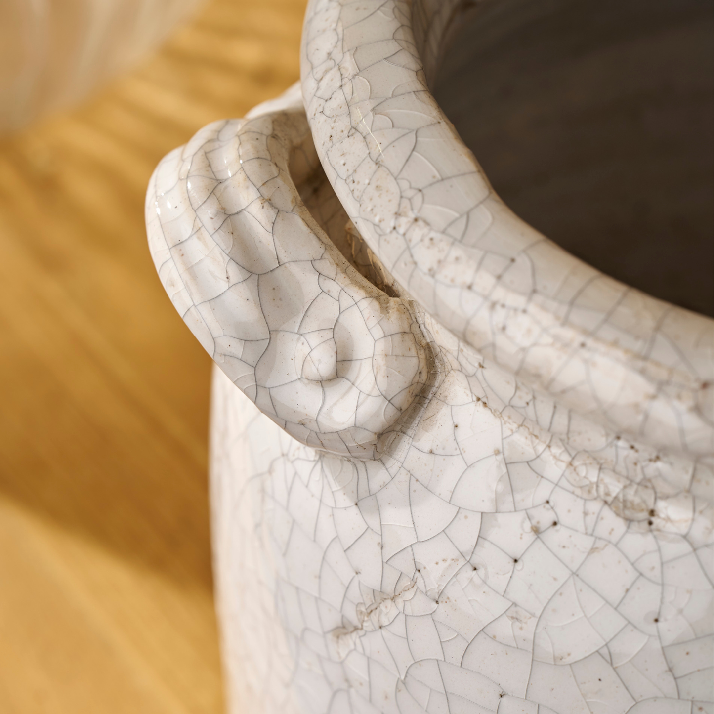 Ravello White Ceramic Pot With Handles 21cm