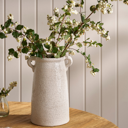 Ravello White Ceramic Vase, Large