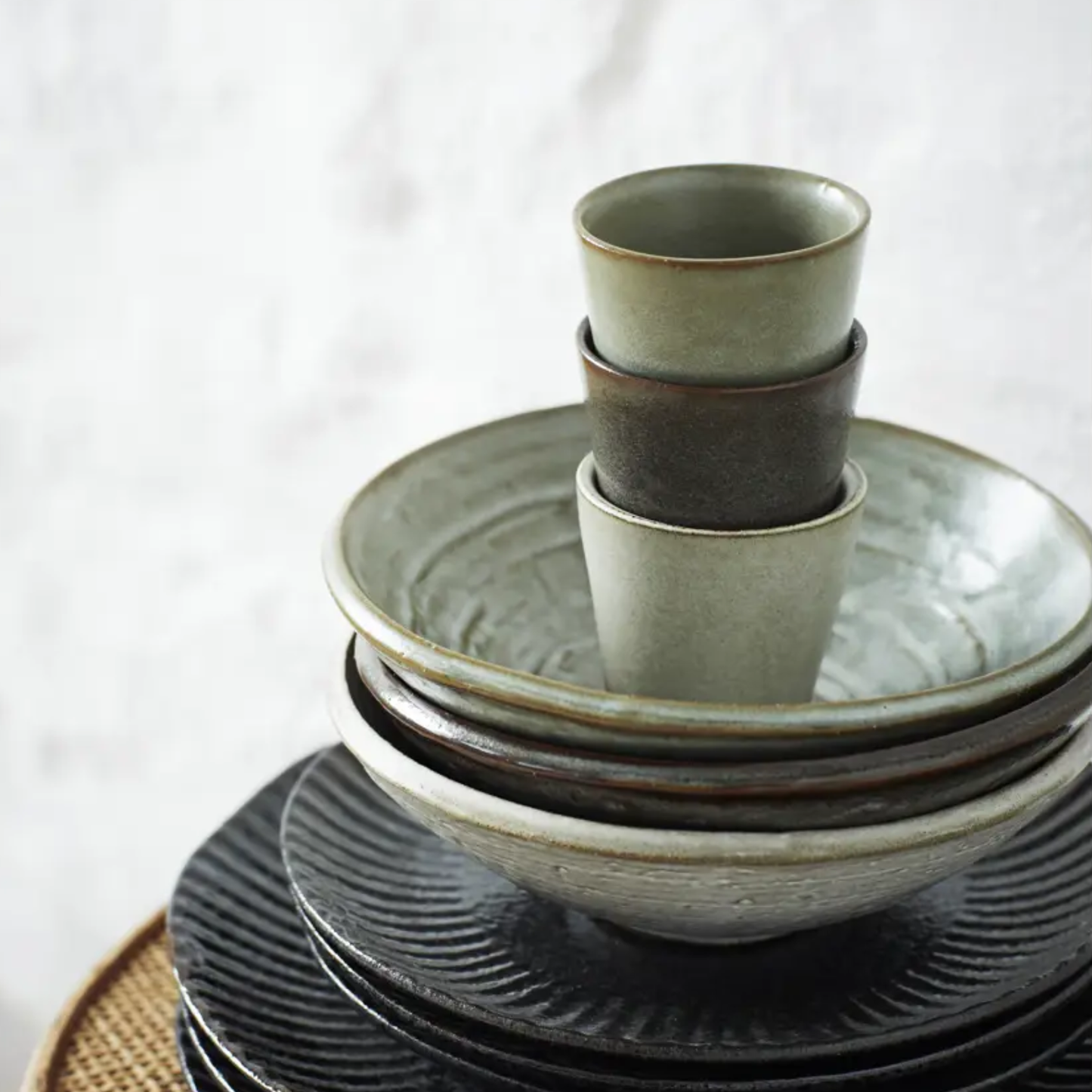Stoneware Snack Cup - Mottled Taupe