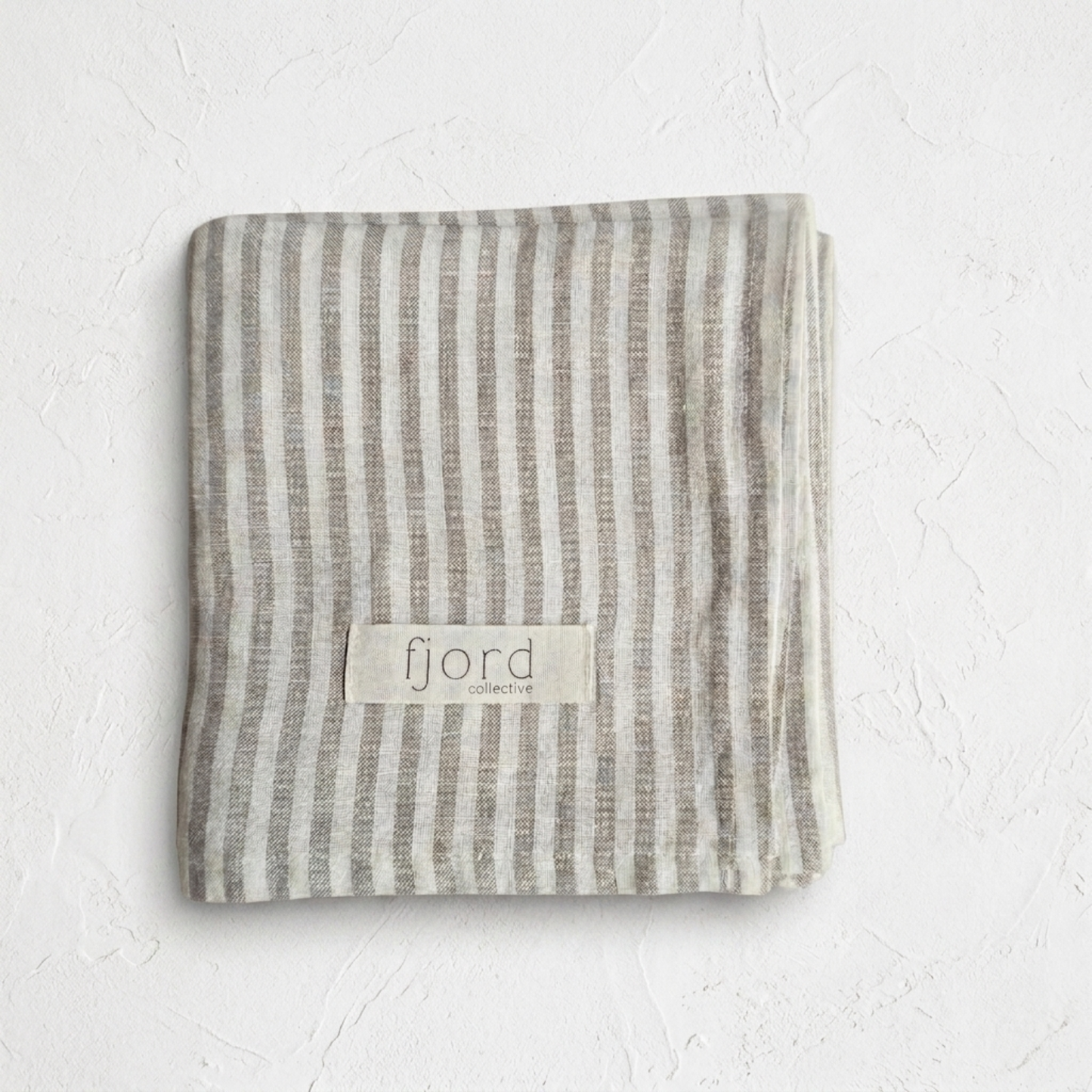 Smoke Classic Stripe Linen Teatowel