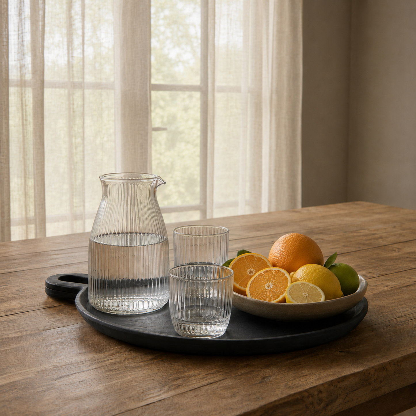 Isolo Large Wooden Serving Board - Black