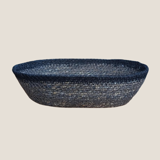 Seagrass Oval Basket - Charcoal