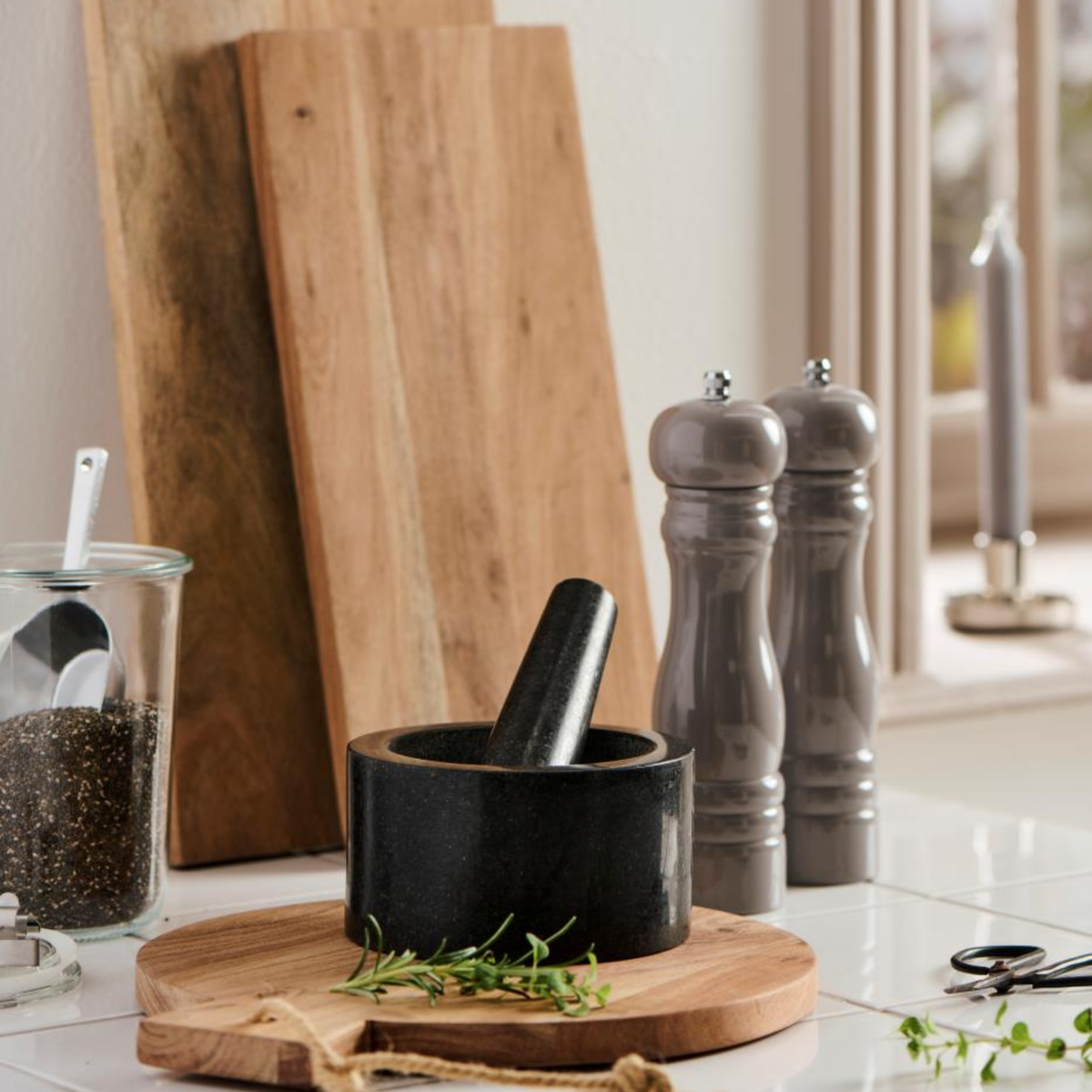 Salt & Pepper Mills, Set of 2 - Grey