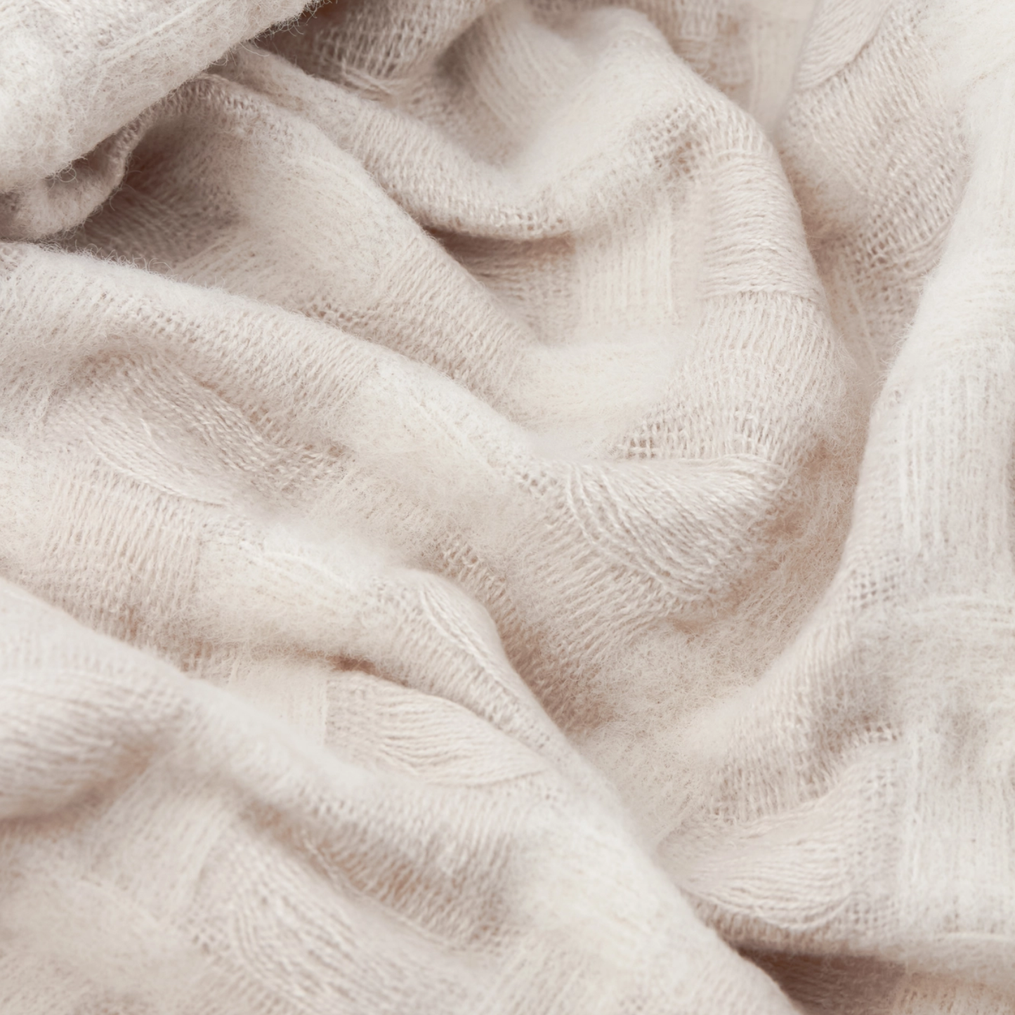 Walton Waffle Large Fringed Throw in Linen