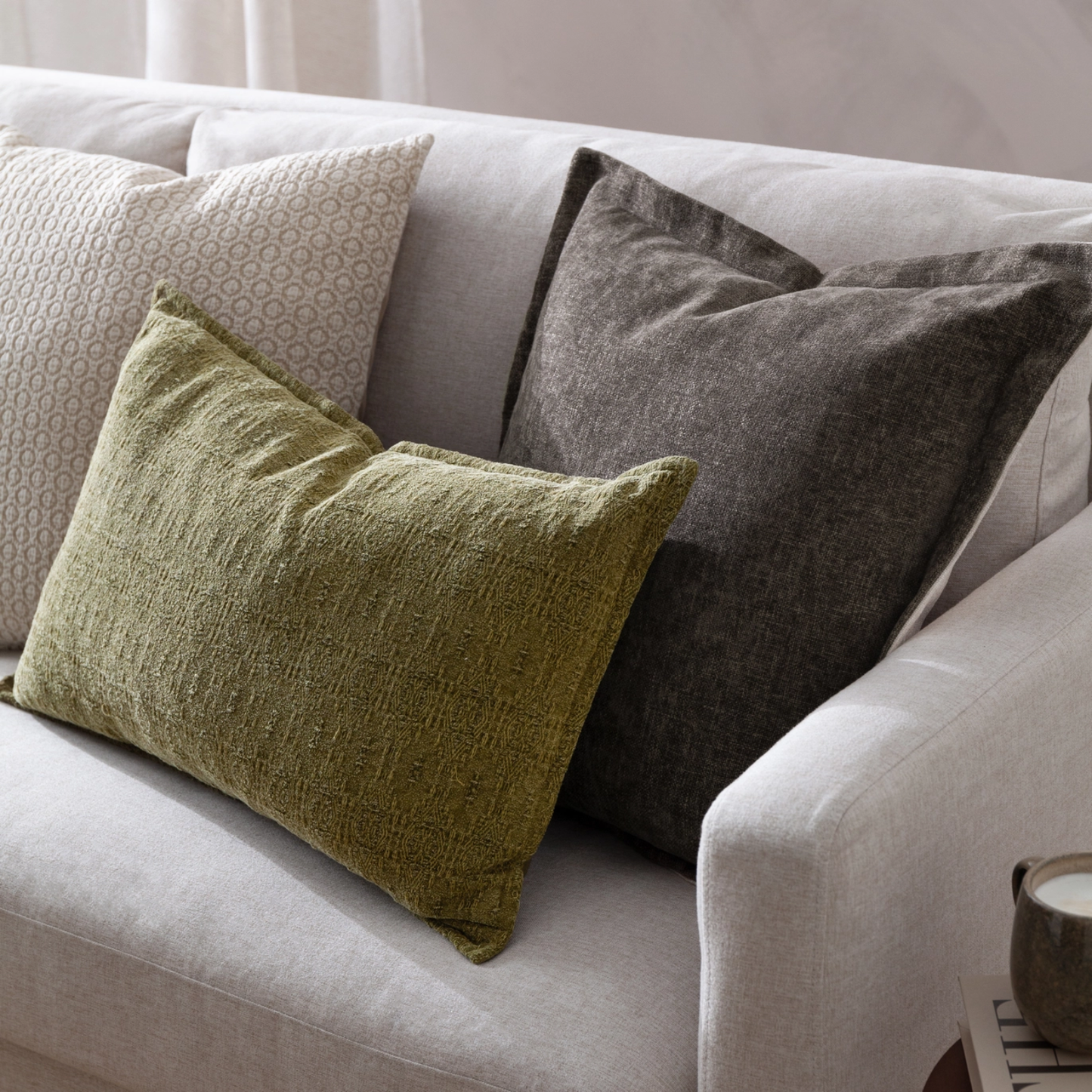 Dune Chenille Cushion Cover in Mole