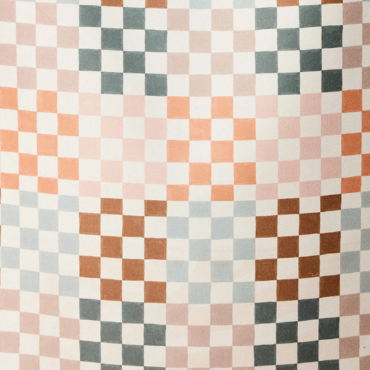 Geometry Autumn Checkers Beach Towel