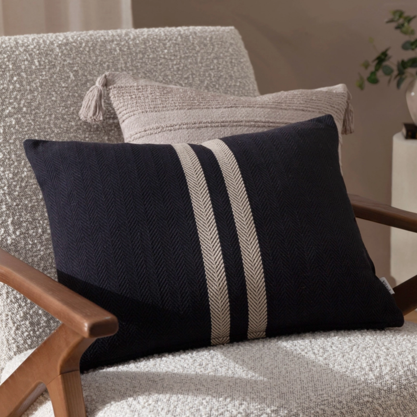 Benton Cotton Cushion in Black