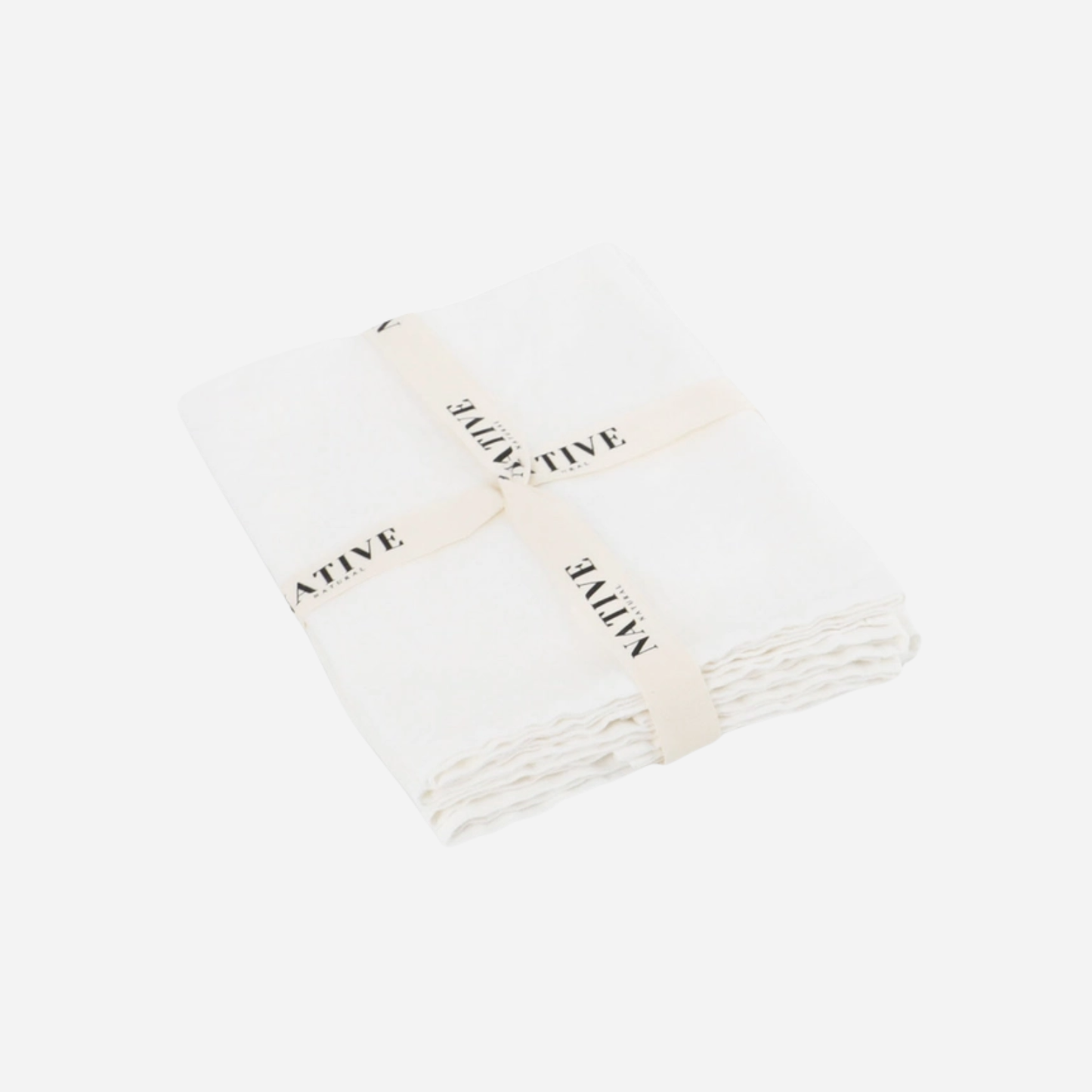 Native Natural - Set of 4 Linen Napkins in White