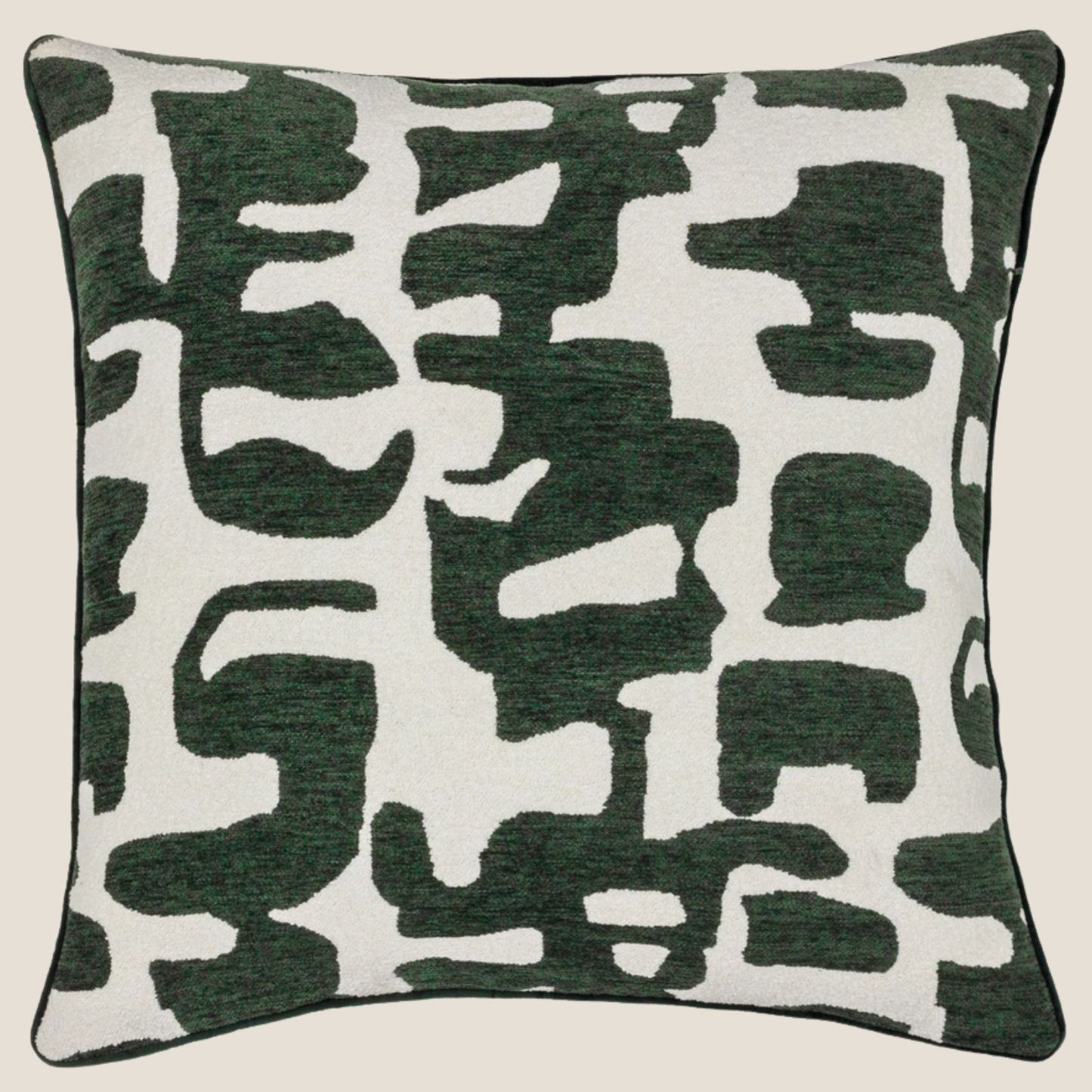 Caval Boucle Jacquard Cushion in Ivy Green