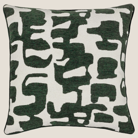 Caval Boucle Jacquard Cushion in Ivy Green