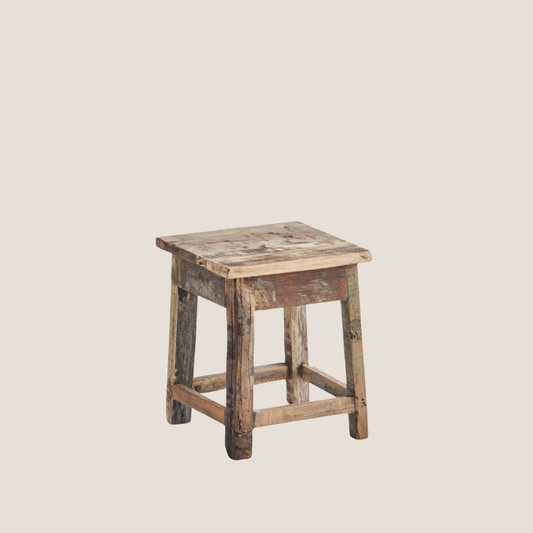 Recycled Wood Small Stool