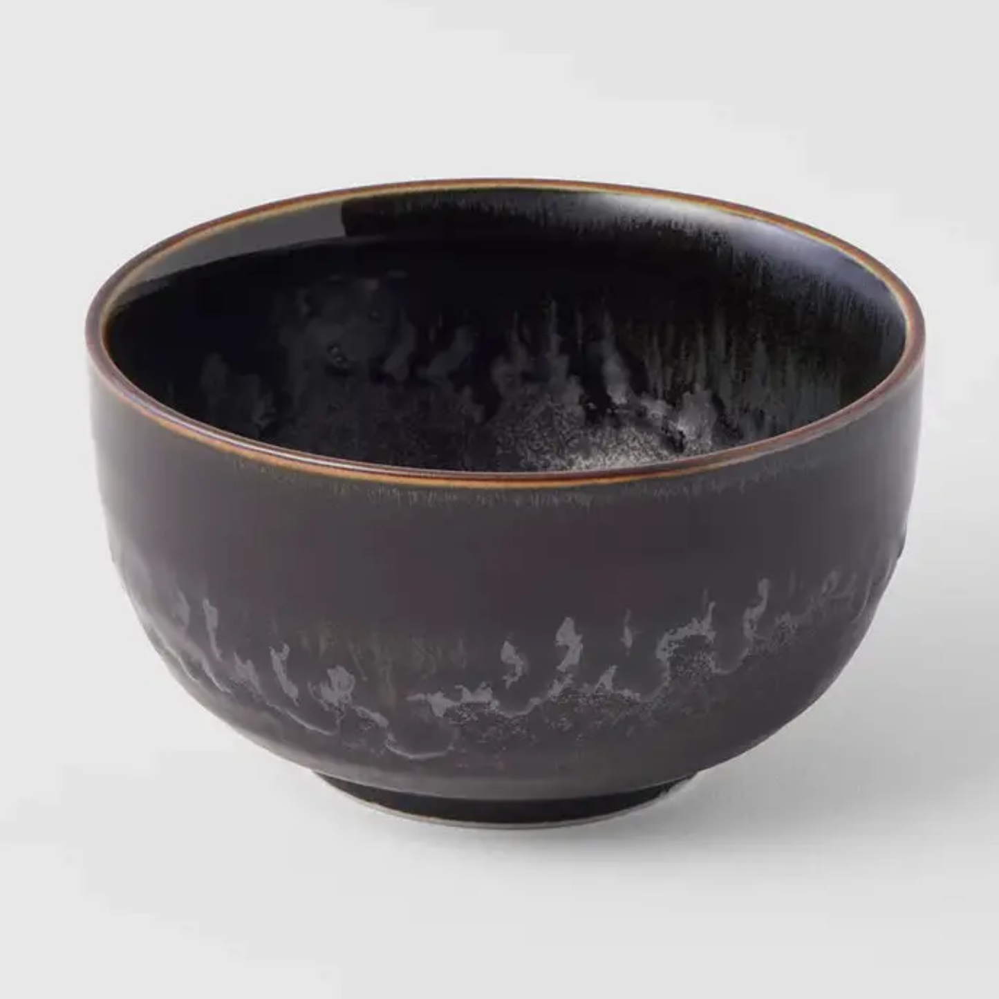 Matt Black Drip Glaze Bowl