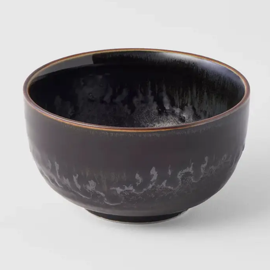 Matt Black Drip Glaze Bowl