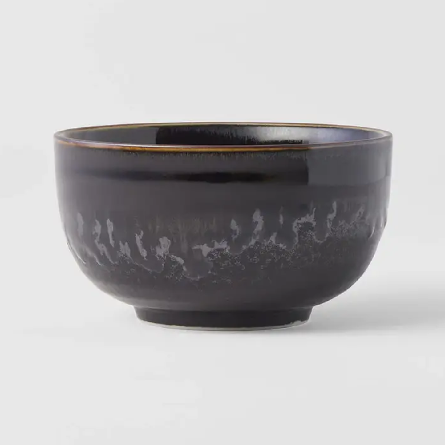 Matt Black Drip Glaze Bowl
