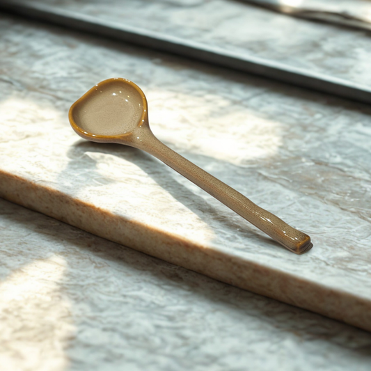 Ceramic 16cm Soup/Dip Spoon - Beige