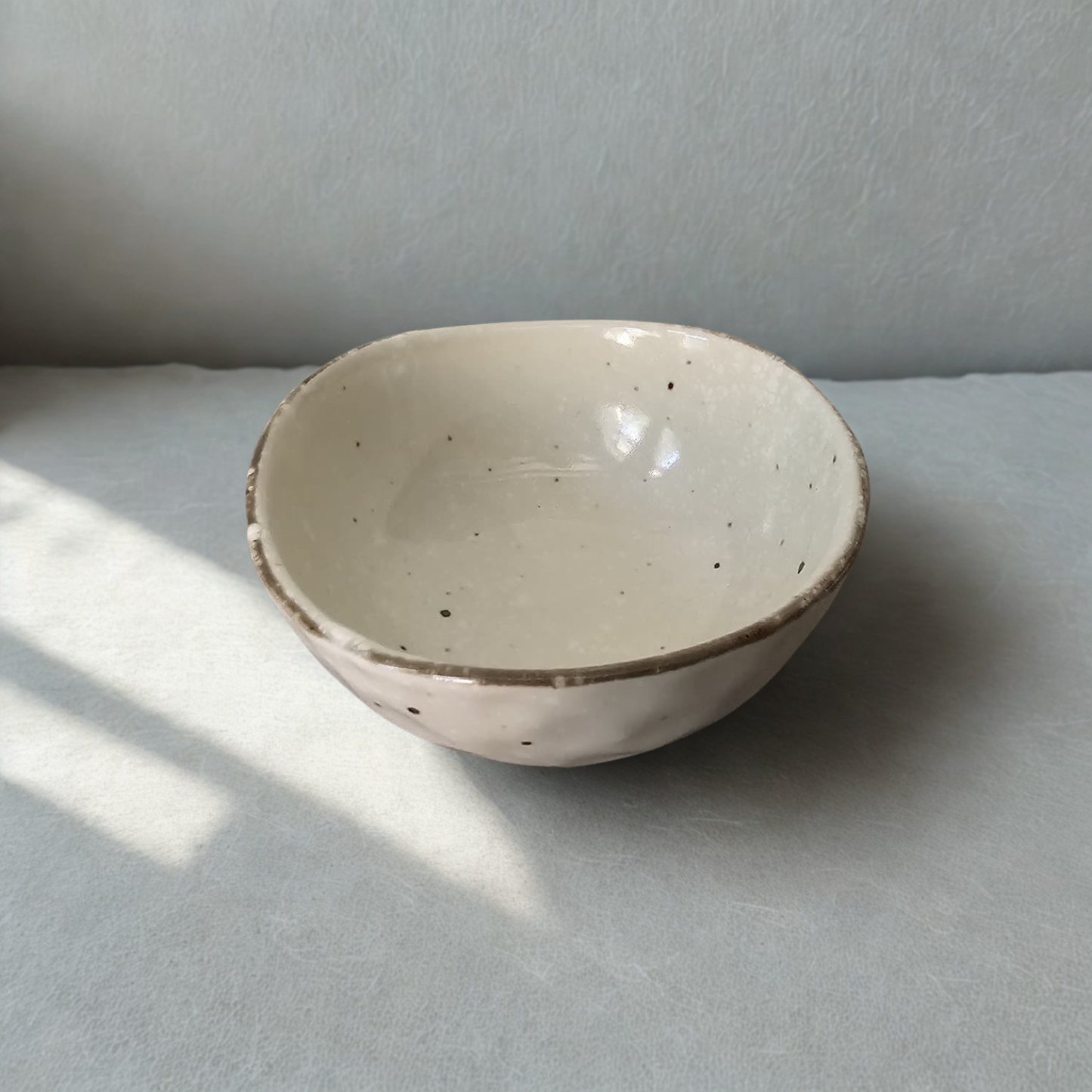 White Fleck Uneven Tapas Bowl