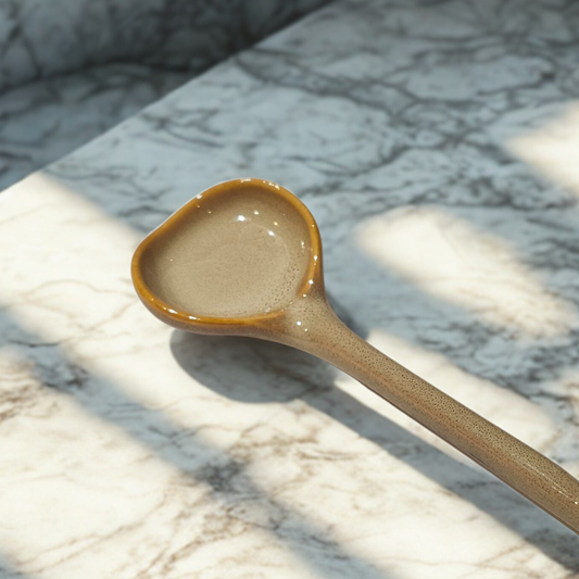 Ceramic 16cm Soup/Dip Spoon - Beige
