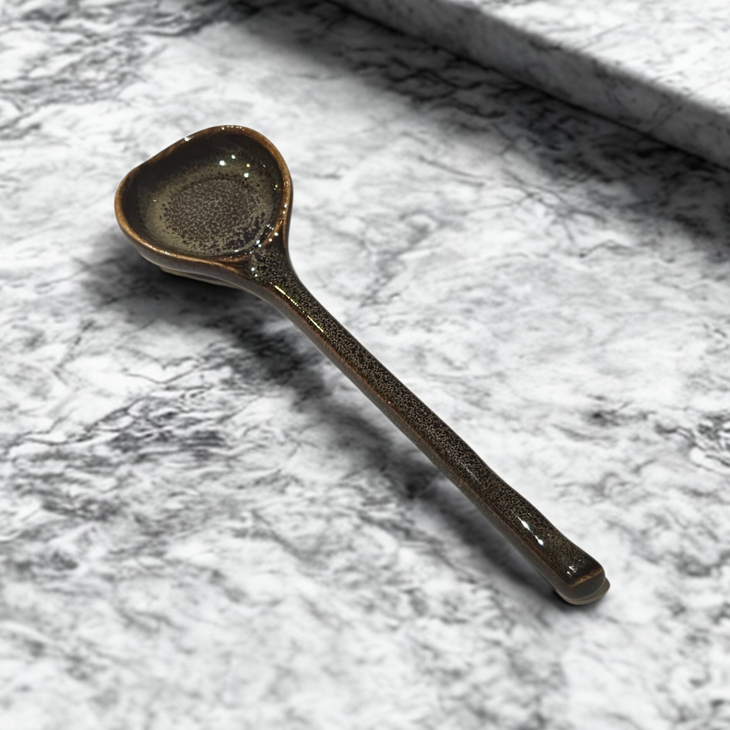 Ceramic 16cm Soup/Dip Spoon - Grey