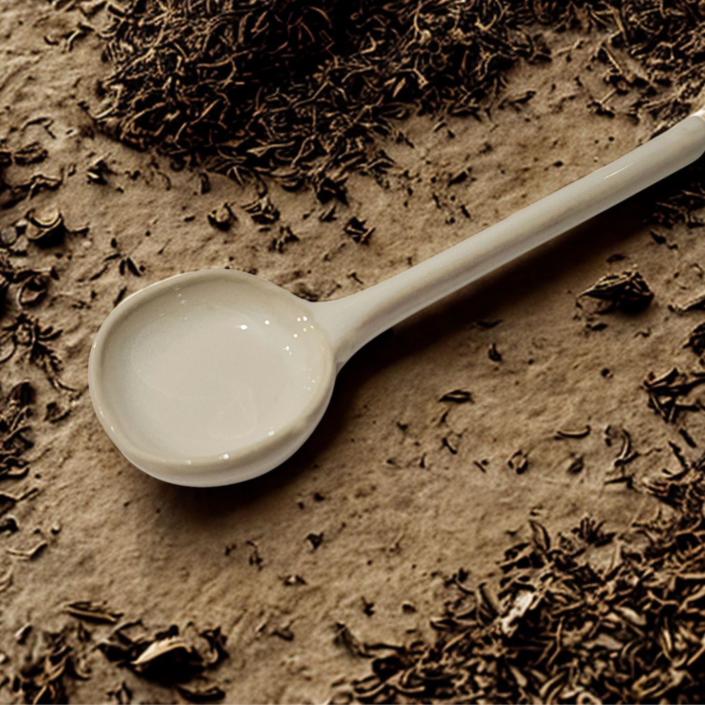 Ceramic 16cm Soup/Dip Spoon - White
