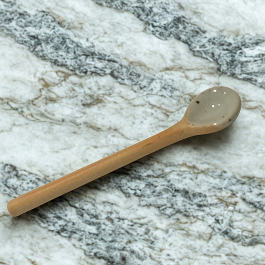 Ceramic 14cm Teaspoon - Beige/Cream