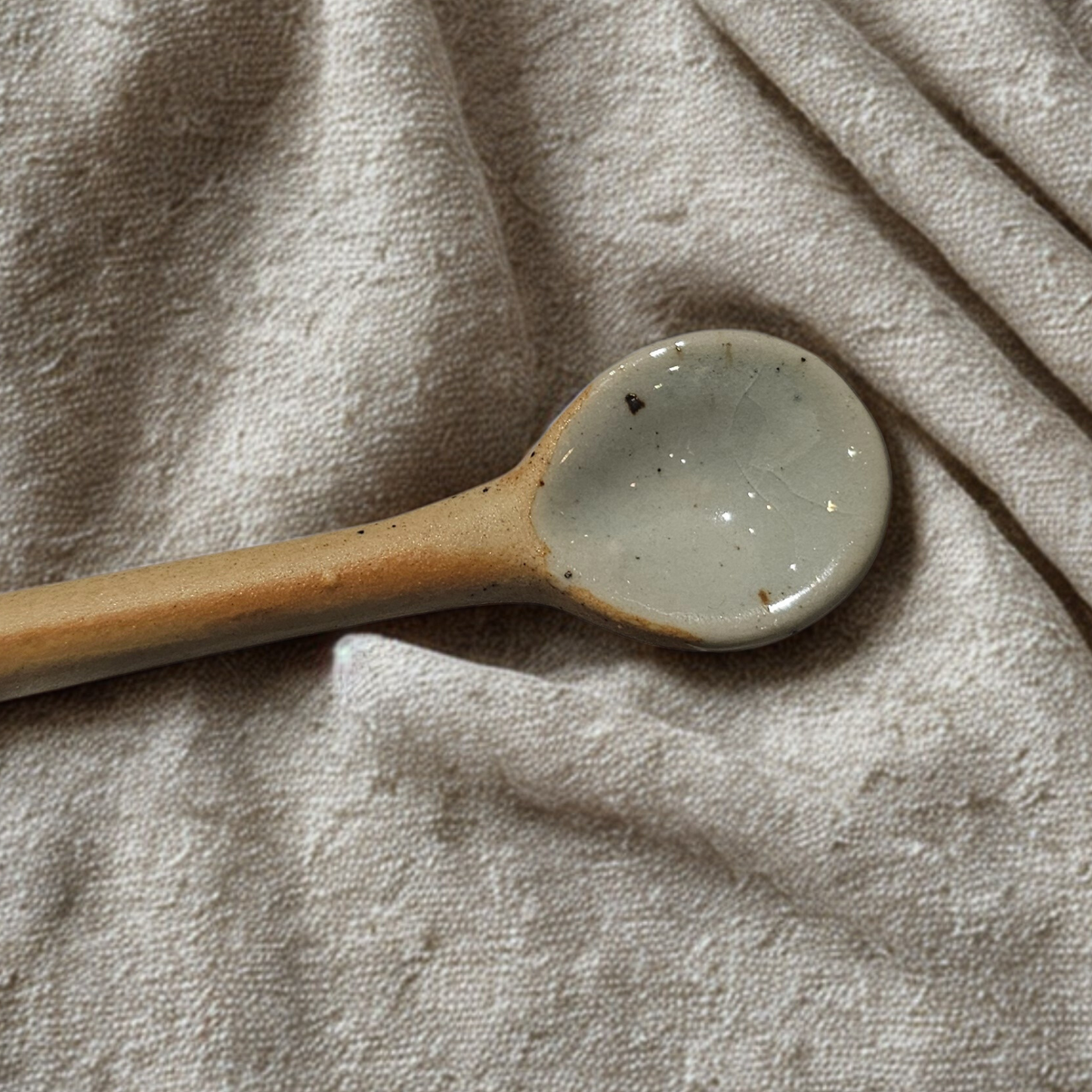 Ceramic 14cm Teaspoon - Beige/Cream