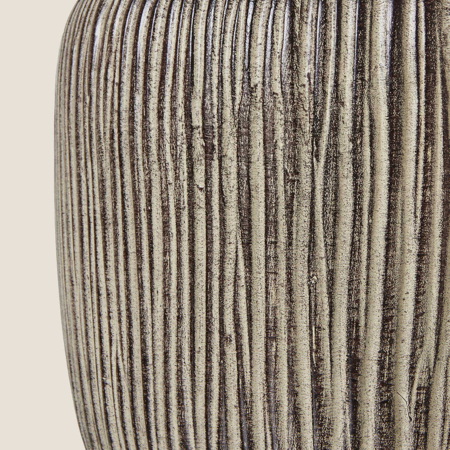 Ochre Carved Textured Table Lamp with Linen Shade