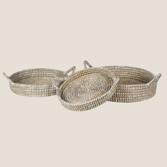 Woven Round Trays, Set of 3