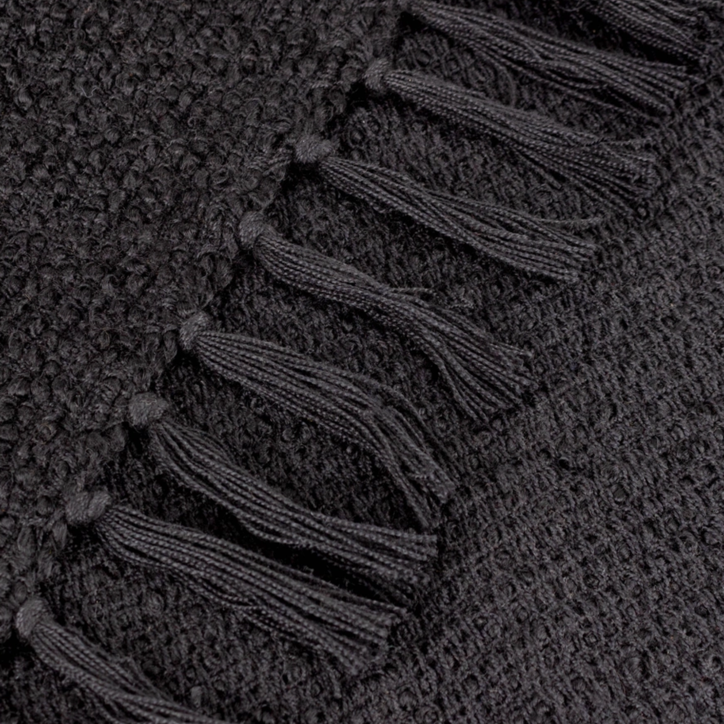 Candar Textured Boucle Throw in Black