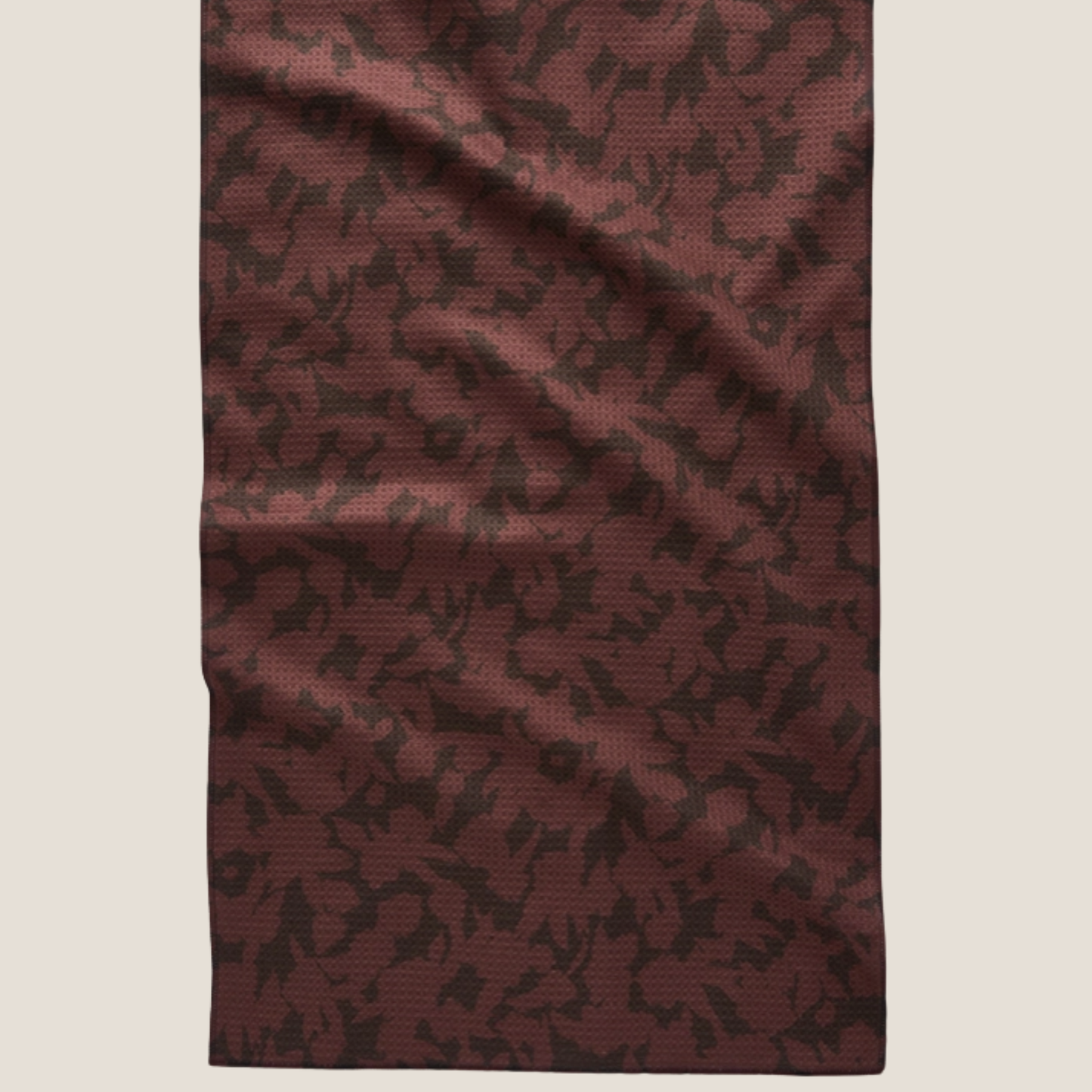 Geometry Wild Wood Maroon Tea Towel