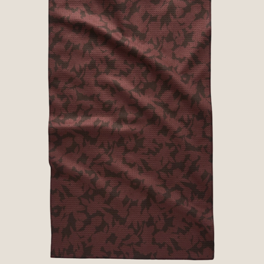 Geometry Wild Wood Maroon Tea Towel