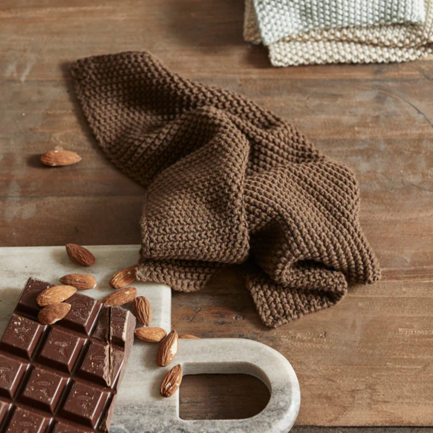 Merga Knitted Dishcloth in Brown