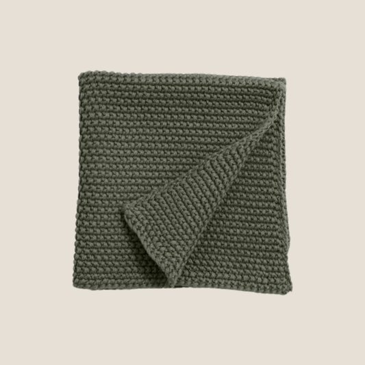 Merga Knitted Dishcloth in Army Green