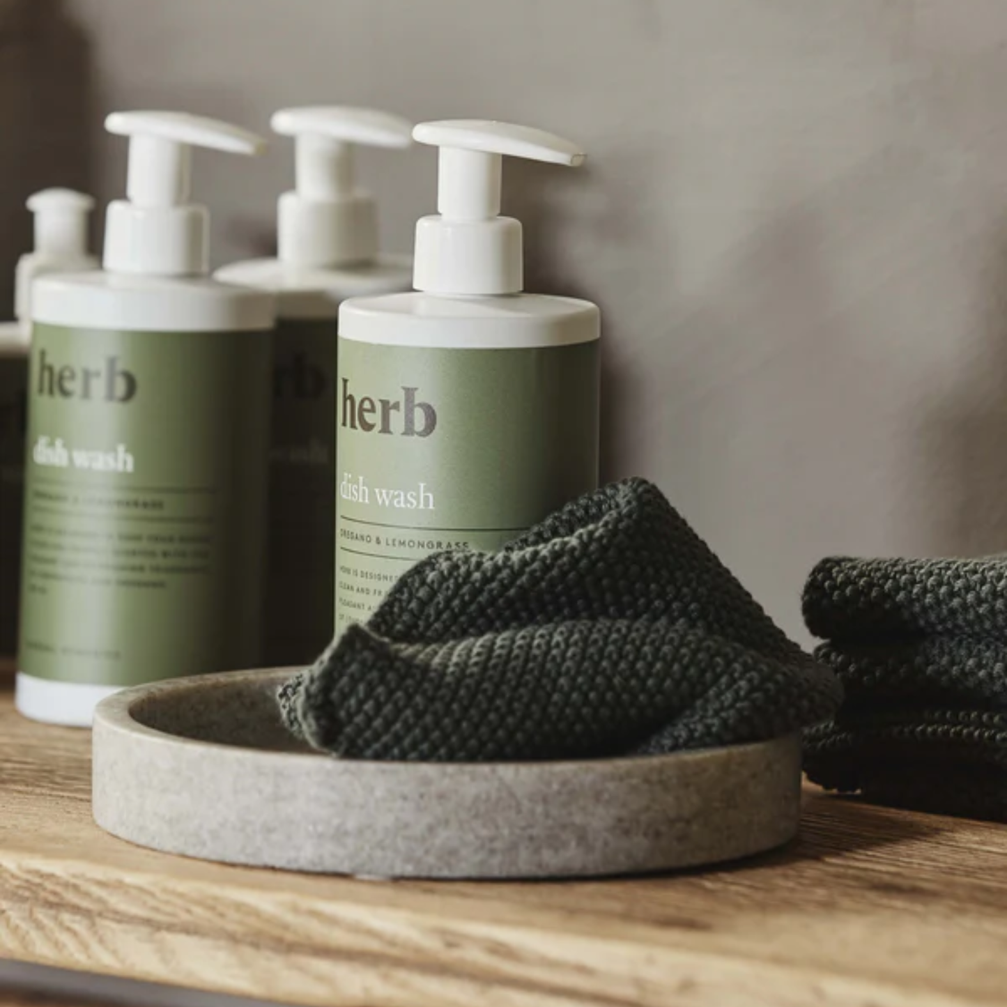 Merga Knitted Dishcloth in Army Green
