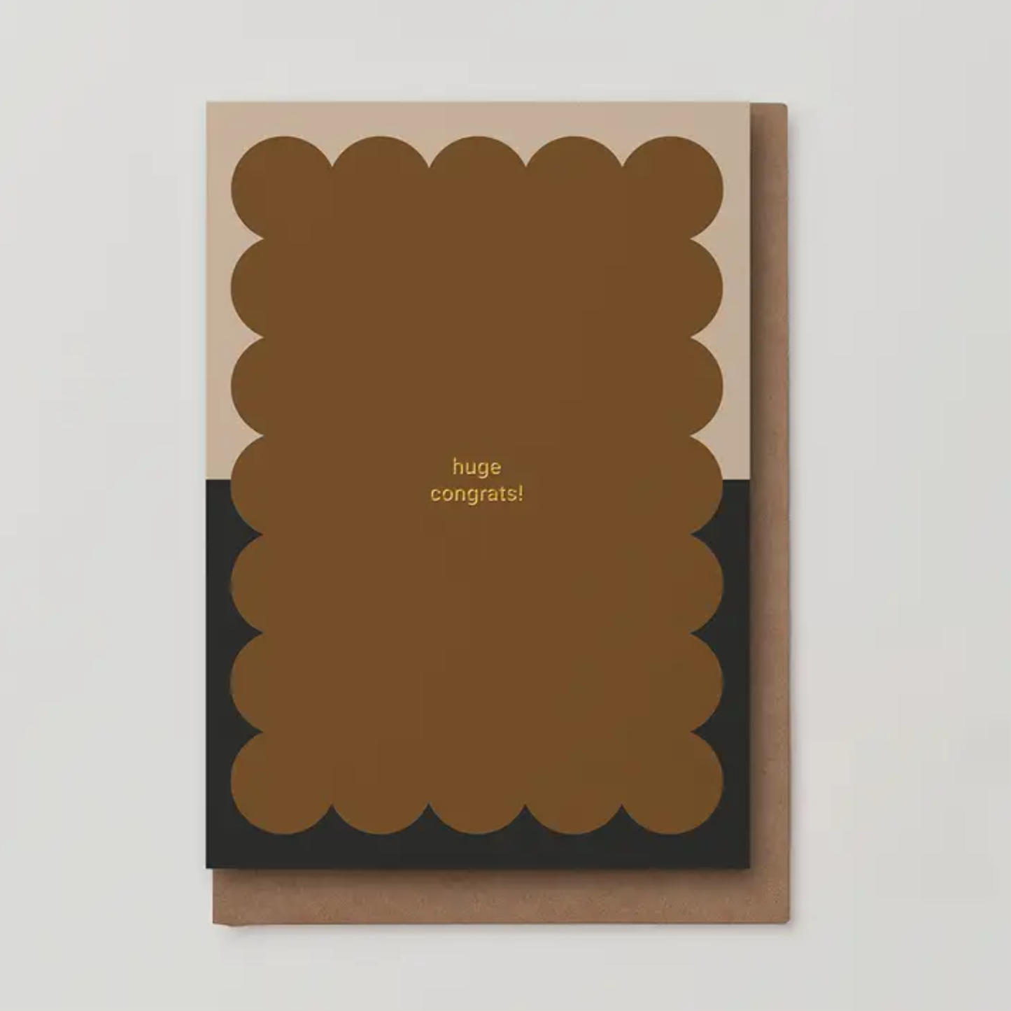 Congratulations Greeting Card - Brown/Black Scallop