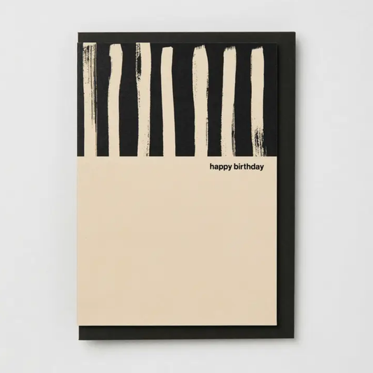 Happy Birthday Greeting Card - Painted Stripe