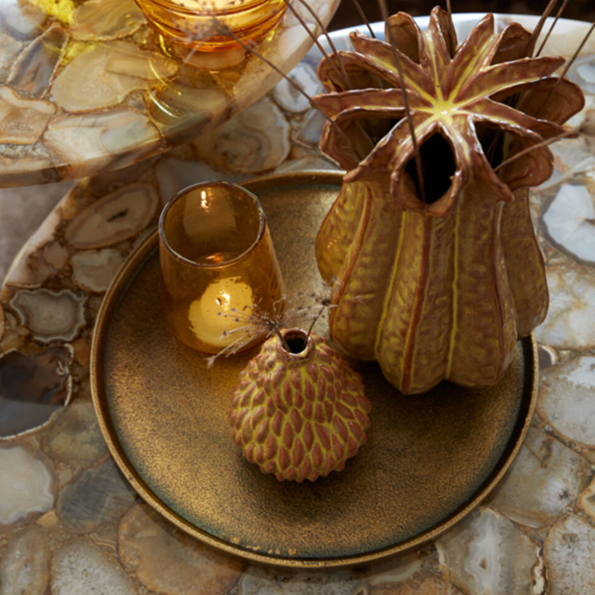 Maes Medium Metal Tray - Antique Bronze