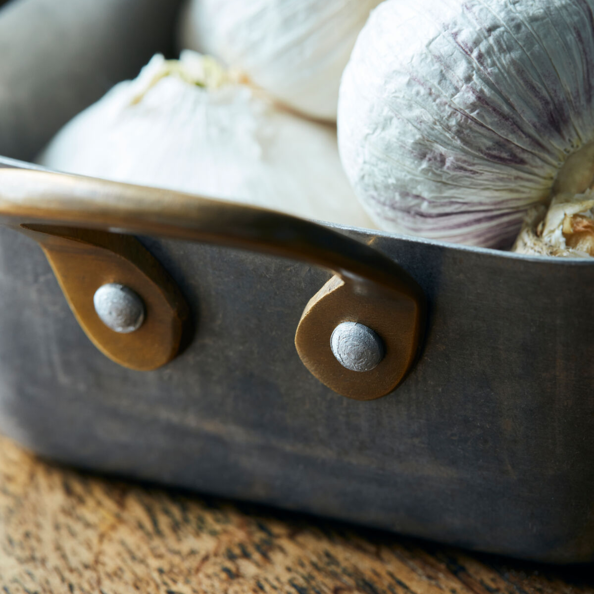 Presentation Pan with Antique Gold Handles