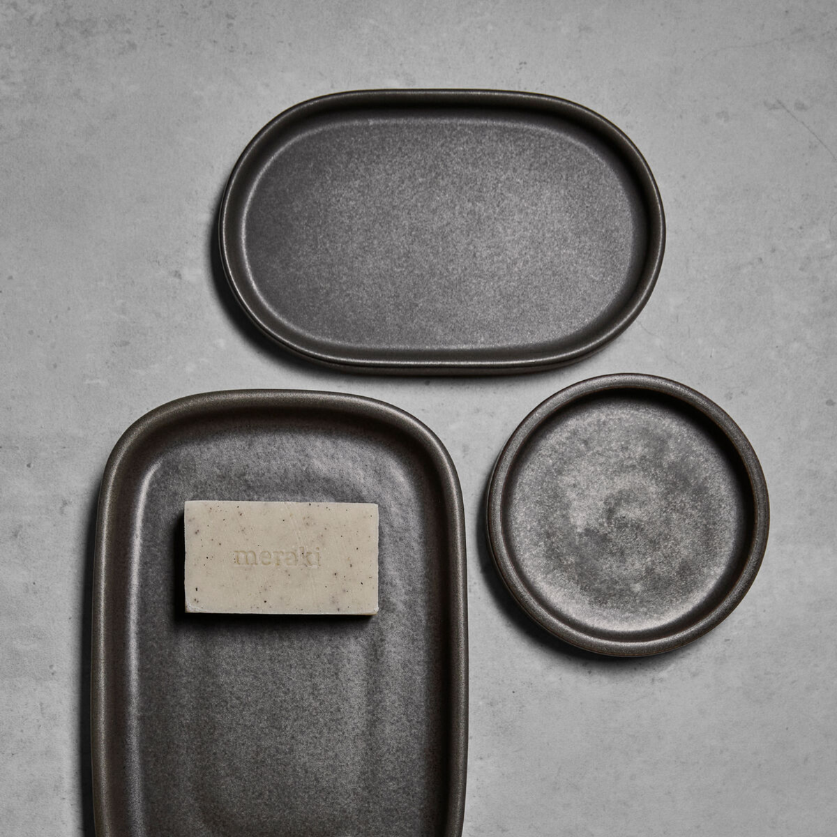 Datura Small Tray, Dark Grey