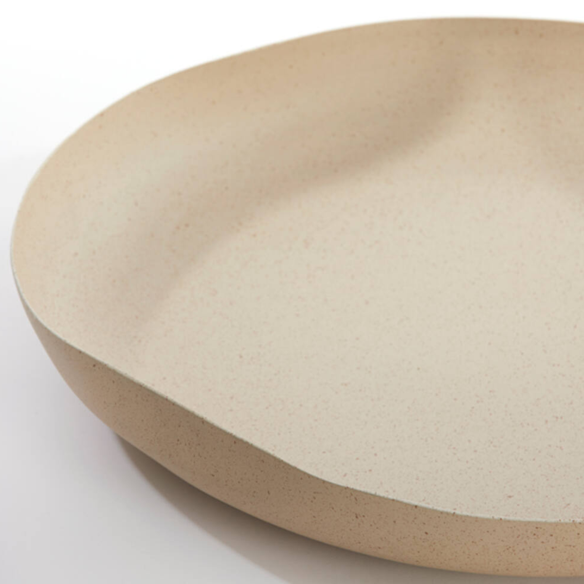 Anzio Large Metal Platter - Sand/Light Brown Speckle