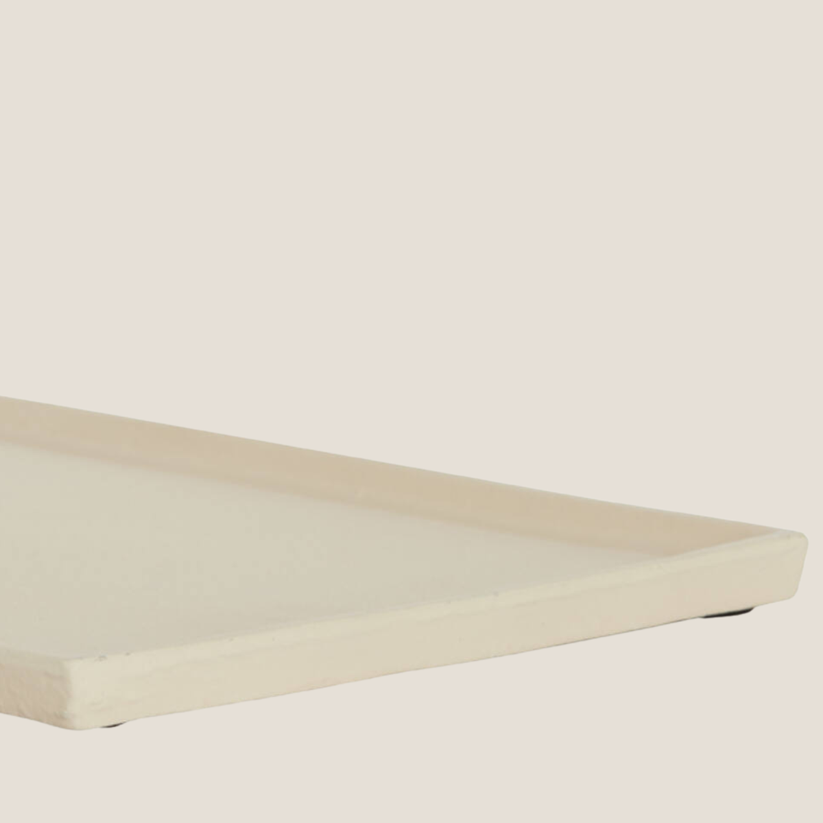 Maes Large Rectangle Metal Tray - Cream