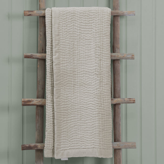 Haze Velvet Quilted Throw in Quartz