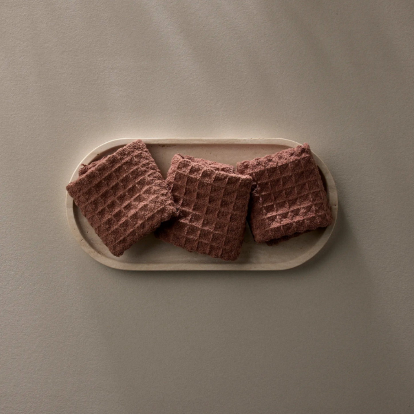 Geometry Dusty Rose Waffle Wash Cloths, 3pk