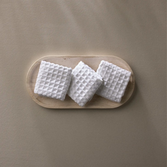 Geometry Cloud Waffle Wash Cloths, 3pk
