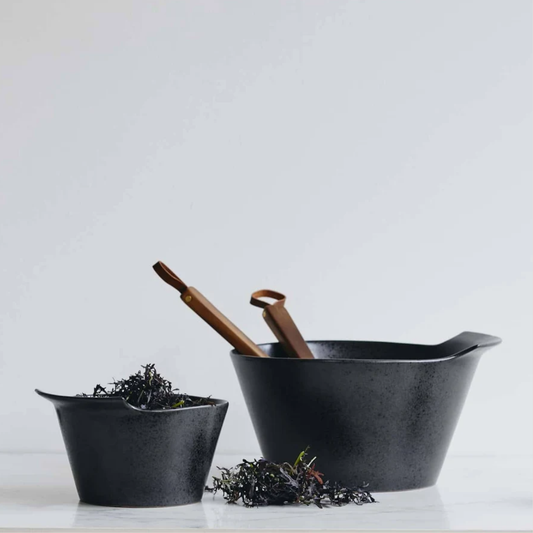 Torc ceramic bowl in brown/black glaze, Large