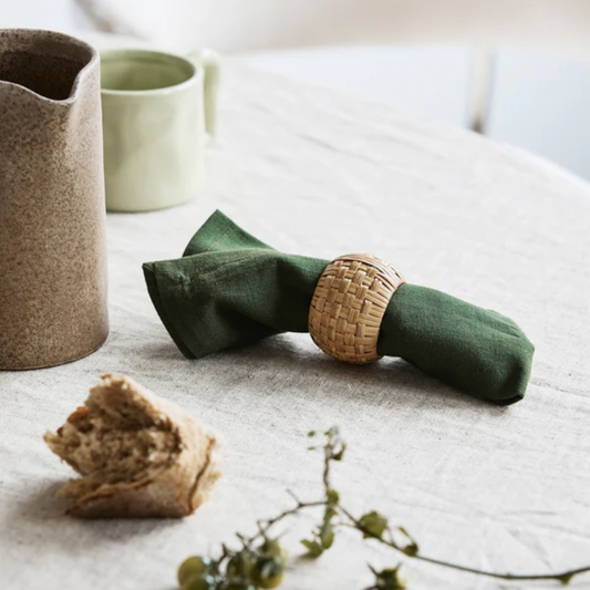 Classic Cotton-Mix Napkins in Dark Green