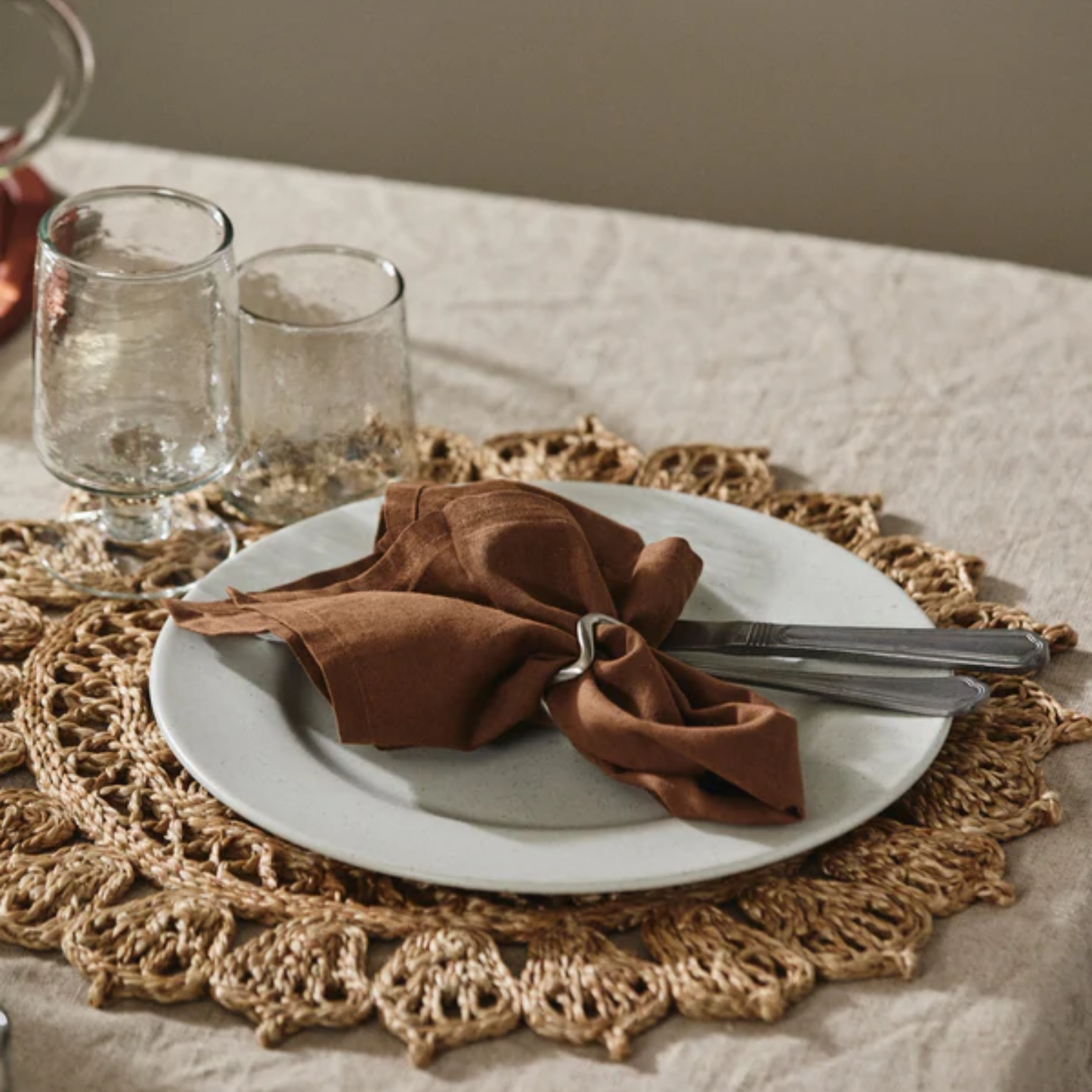 Classic Cotton-Mix Napkins in Brown