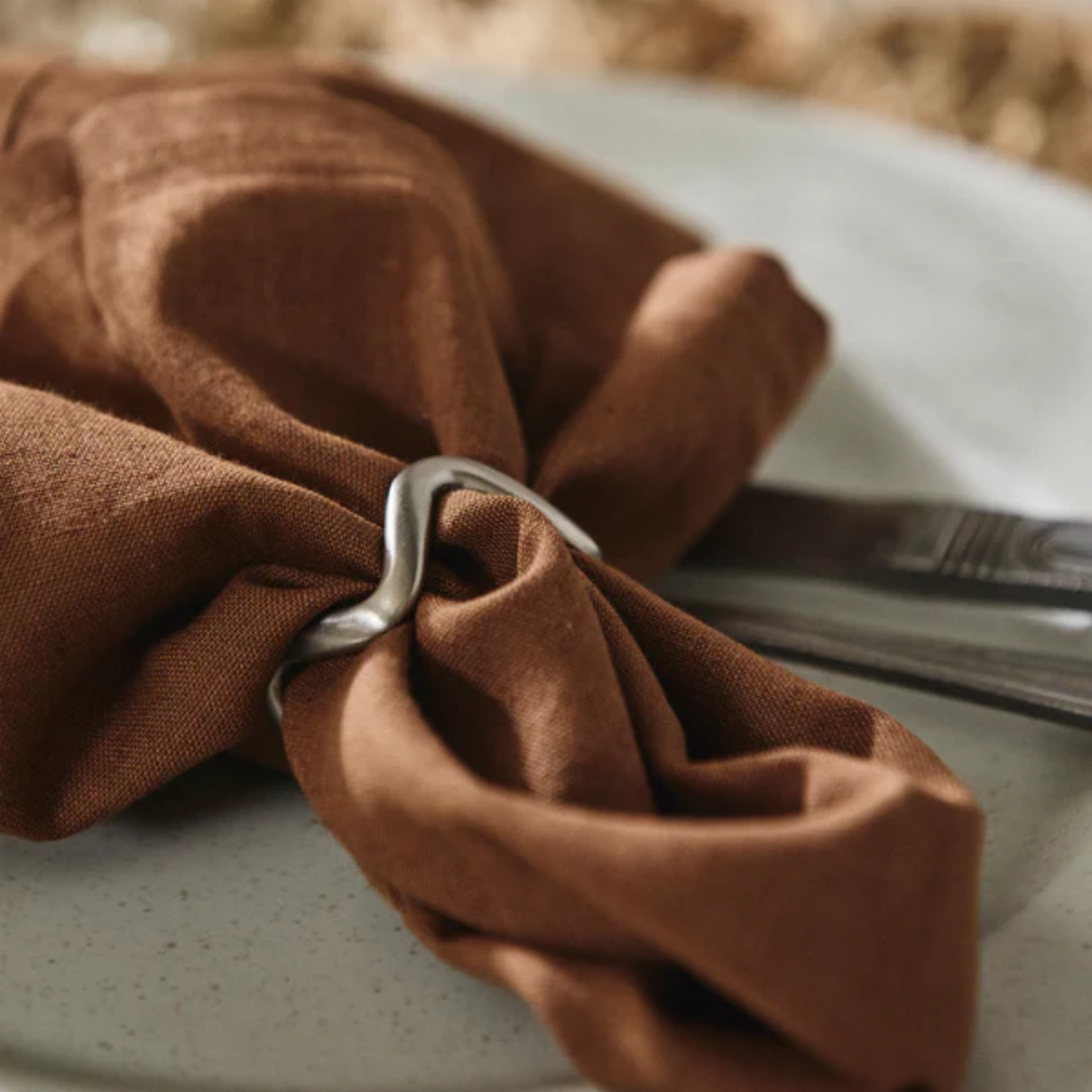 Classic Cotton-Mix Napkins in Brown