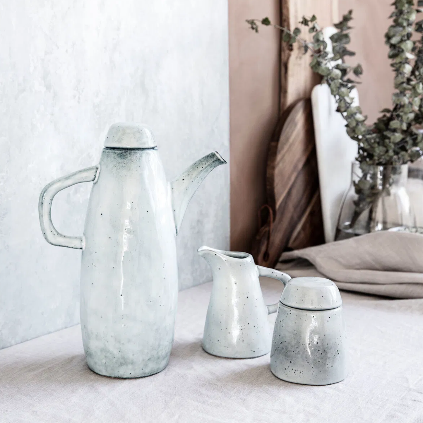 Rustic Sugar Bowl, Grey/Blue